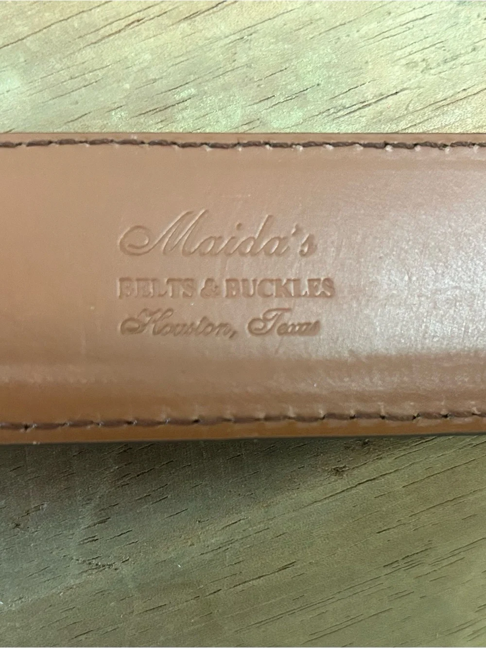 Max Lang Sterling 3 piece Buckle Set on a Taurus Leather Belt